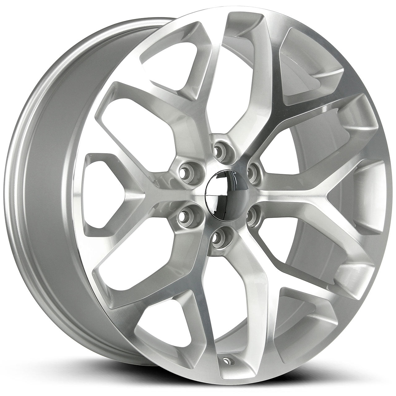WHEEL REPLICAS BY STRADA SNOWFLAKE Silver Machined Face 22X9