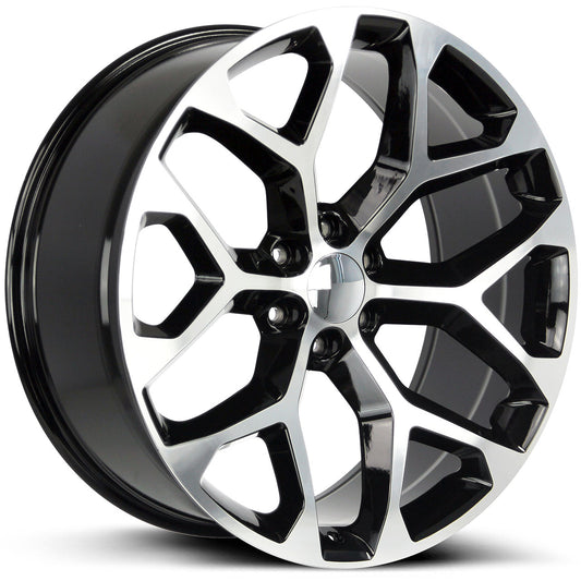 WHEEL REPLICAS BY STRADA SNOWFLAKE Gloss Black Machined Face 22X9