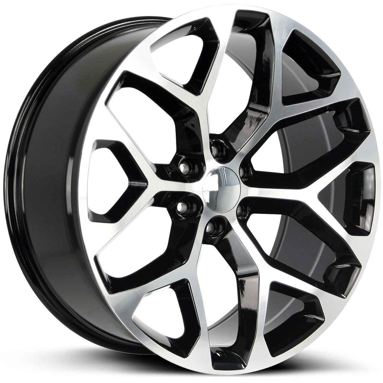 WHEEL REPLICAS BY STRADA SNOWFLAKE Gloss Black Machined Face 24X10