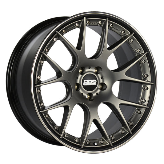 BBS CHRII Platinum Center w/Black Rim & Polished Stainless Steel Rim Protector 22X9.5