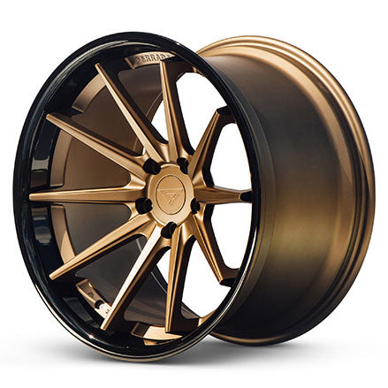 FERRADA FR4 Matte Bronze Center w/Gloss Black Lip 22X9