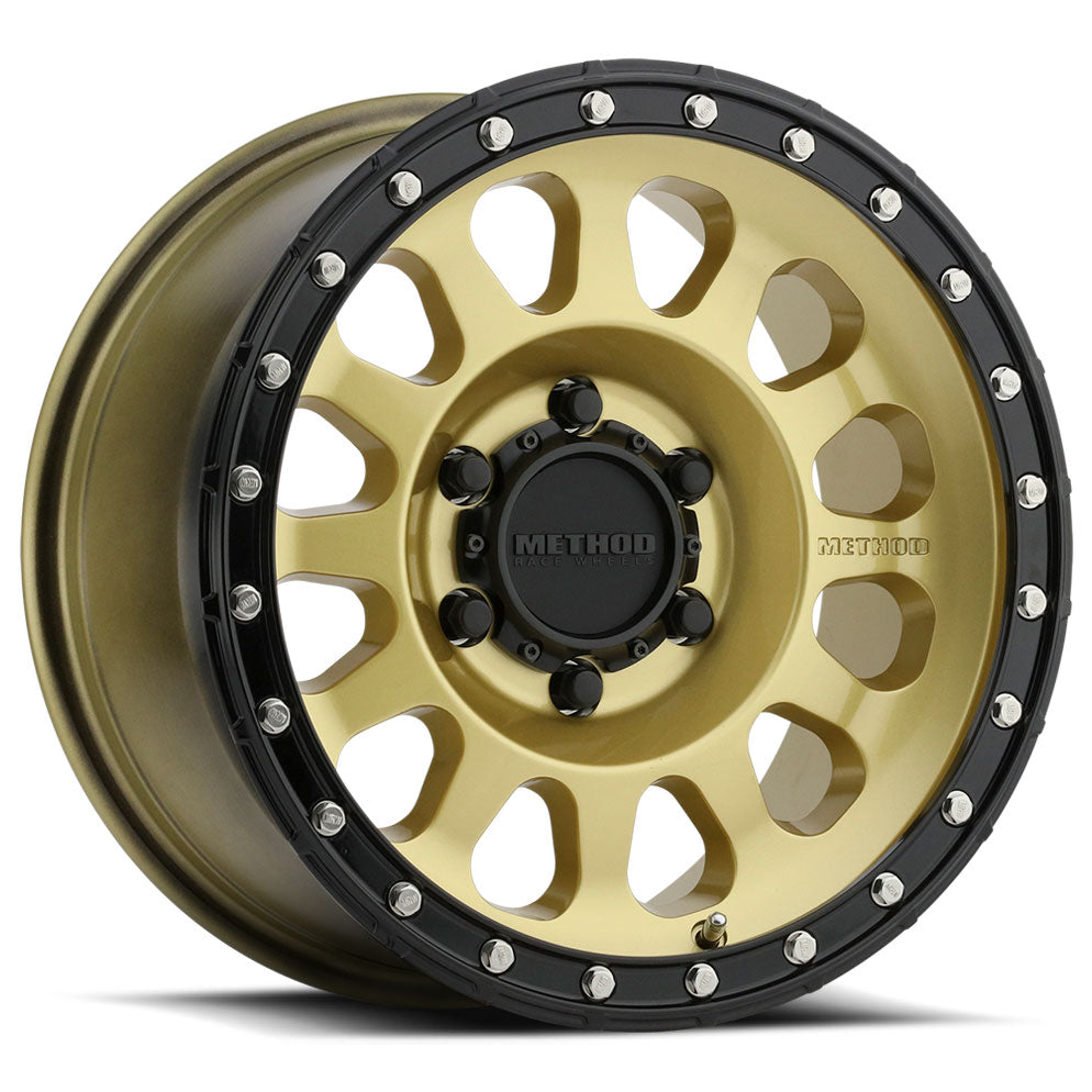 METHOD RACE WHEELS MR315 Gold w/Black Street Lock Lip 20X9