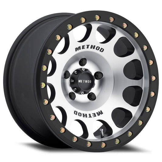 METHOD RACE WHEELS MR105 BEADLOCK Matte Black w/Machined Face & Black Beadlock 17X9