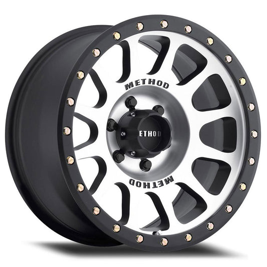 METHOD RACE WHEELS MR305 NV Matte Black w/Machined face & Black Street Lock Lip 16X8