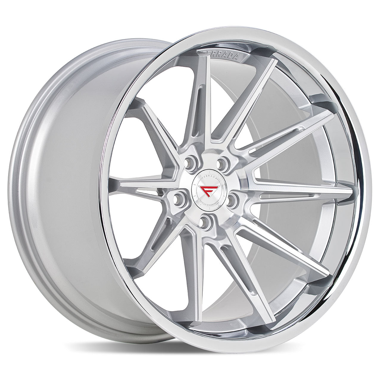 FERRADA CM2 Silver Machined Face Center / Chrome Lip 19X10.5