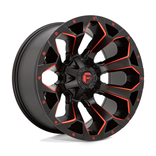 Fuel 1PC D787 ASSAULT MATTE BLACK RED MILLED 20X12