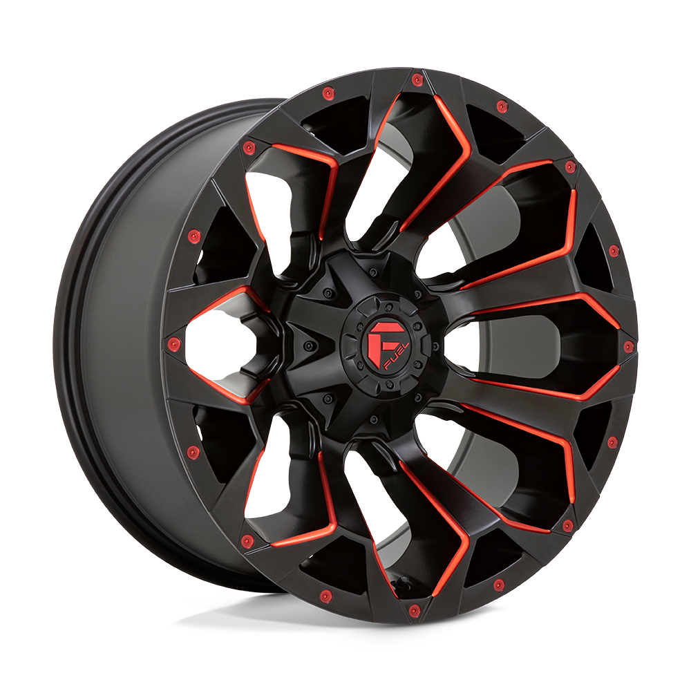 Fuel 1PC D787 ASSAULT MATTE BLACK RED MILLED 20X12