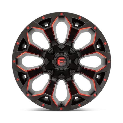 Fuel 1PC D787 ASSAULT MATTE BLACK RED MILLED 20X12