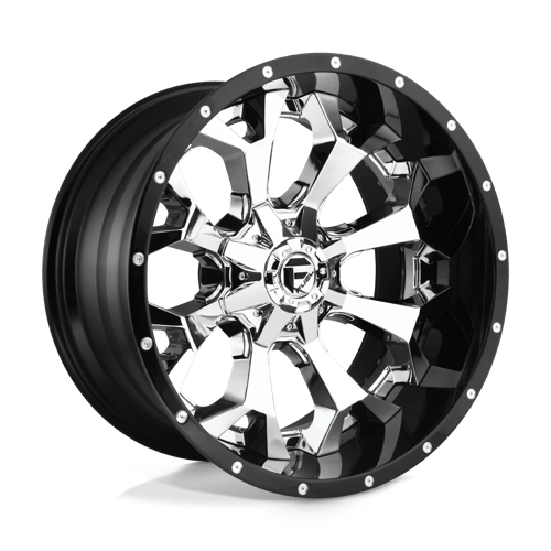 Fuel 2PC D246 ASSAULT CHROME PLATED GLOSS BLACK LIP 20X10