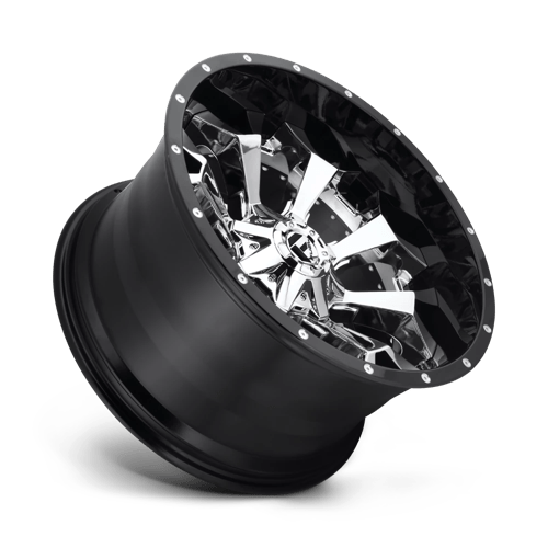 Fuel 2PC D246 ASSAULT CHROME PLATED GLOSS BLACK LIP 20X10