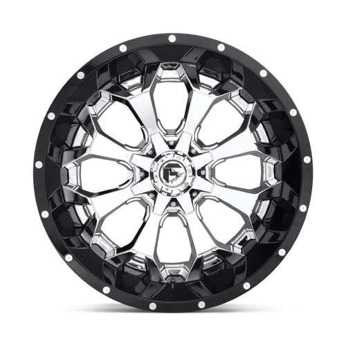 Fuel 2PC D246 ASSAULT CHROME PLATED GLOSS BLACK LIP 20X10