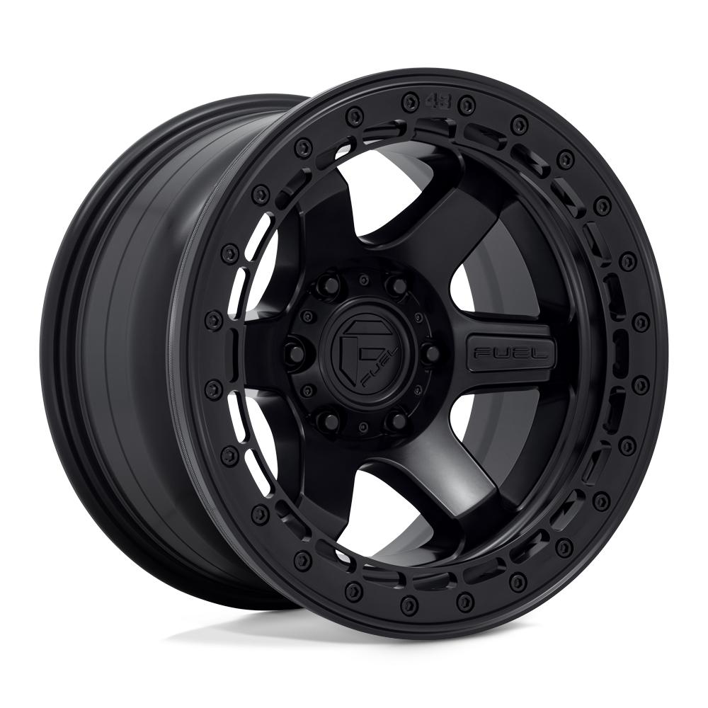 Fuel 1PC D122 BLOCK BEADLOCK MATTE BLACK WITH MATTE BLACK RING 17X8.5