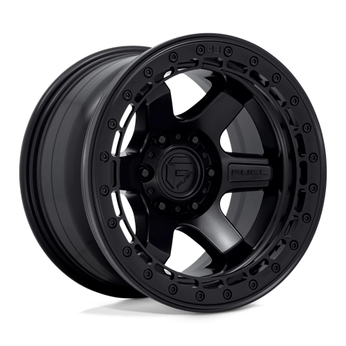 Fuel 1PC D122 BLOCK BEADLOCK MATTE BLACK WITH MATTE BLACK RING 17X8.5