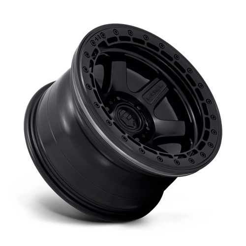 Fuel 1PC D122 BLOCK BEADLOCK MATTE BLACK WITH MATTE BLACK RING 17X8.5