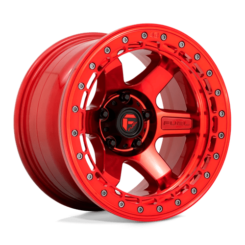 Fuel 1PC D123 BLOCK BEADLOCK CANDY RED WITH CANDY RED RING 17X8.5