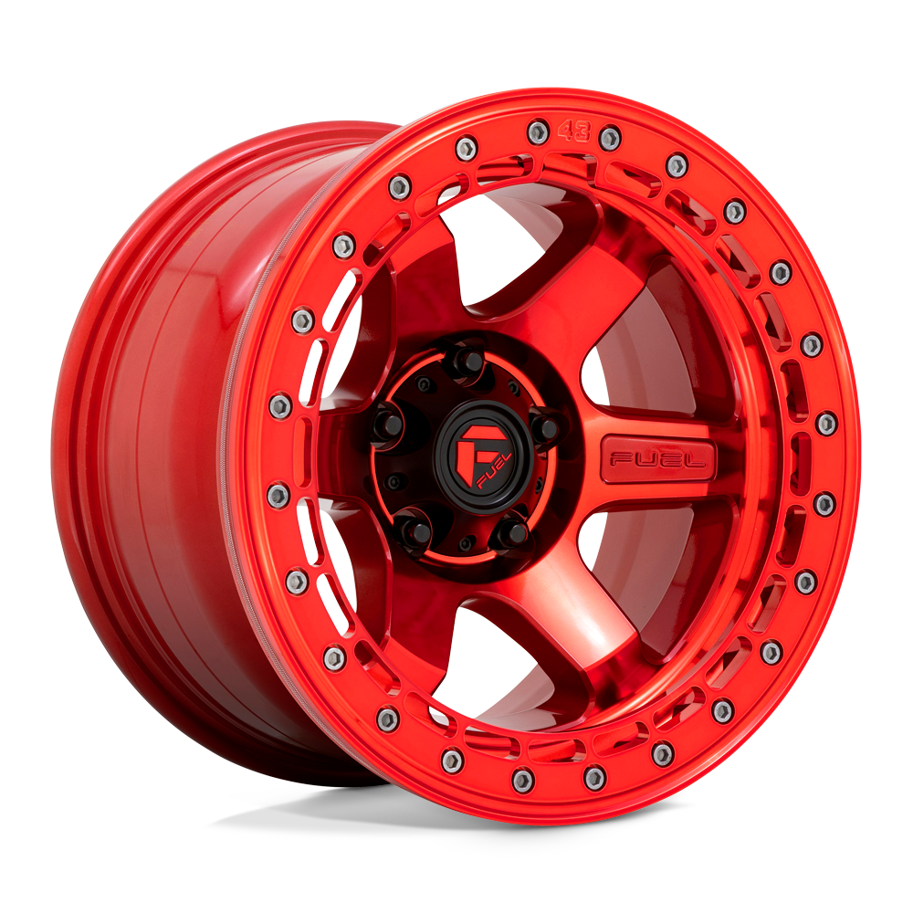 Fuel 1PC D123 BLOCK BEADLOCK CANDY RED WITH CANDY RED RING 17X8.5