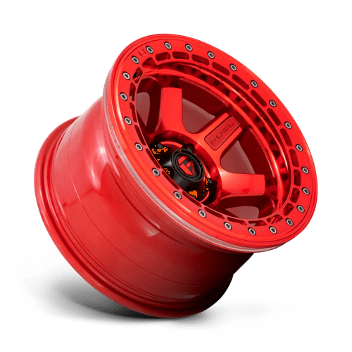 Fuel 1PC D123 BLOCK BEADLOCK CANDY RED WITH CANDY RED RING 17X8.5