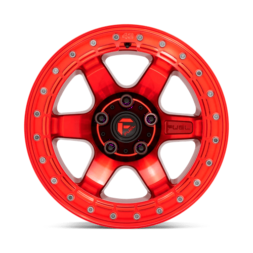 Fuel 1PC D123 BLOCK BEADLOCK CANDY RED WITH CANDY RED RING 17X8.5