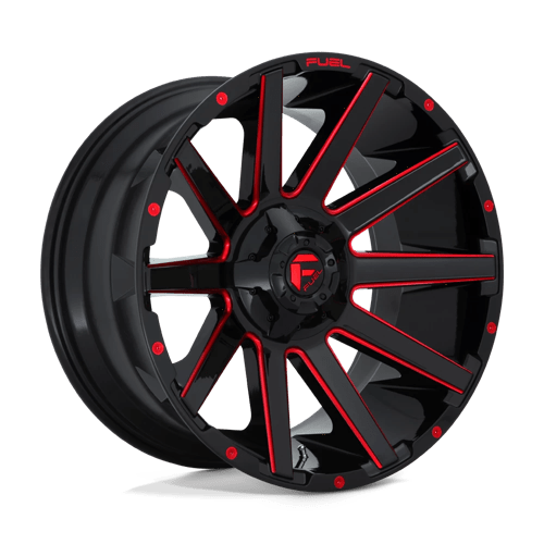 Fuel 1PC D643 CONTRA GLOSS BLACK RED TINTED CLEAR 22X12