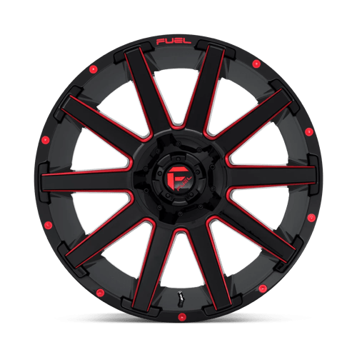 Fuel 1PC D643 CONTRA GLOSS BLACK RED TINTED CLEAR 22X12
