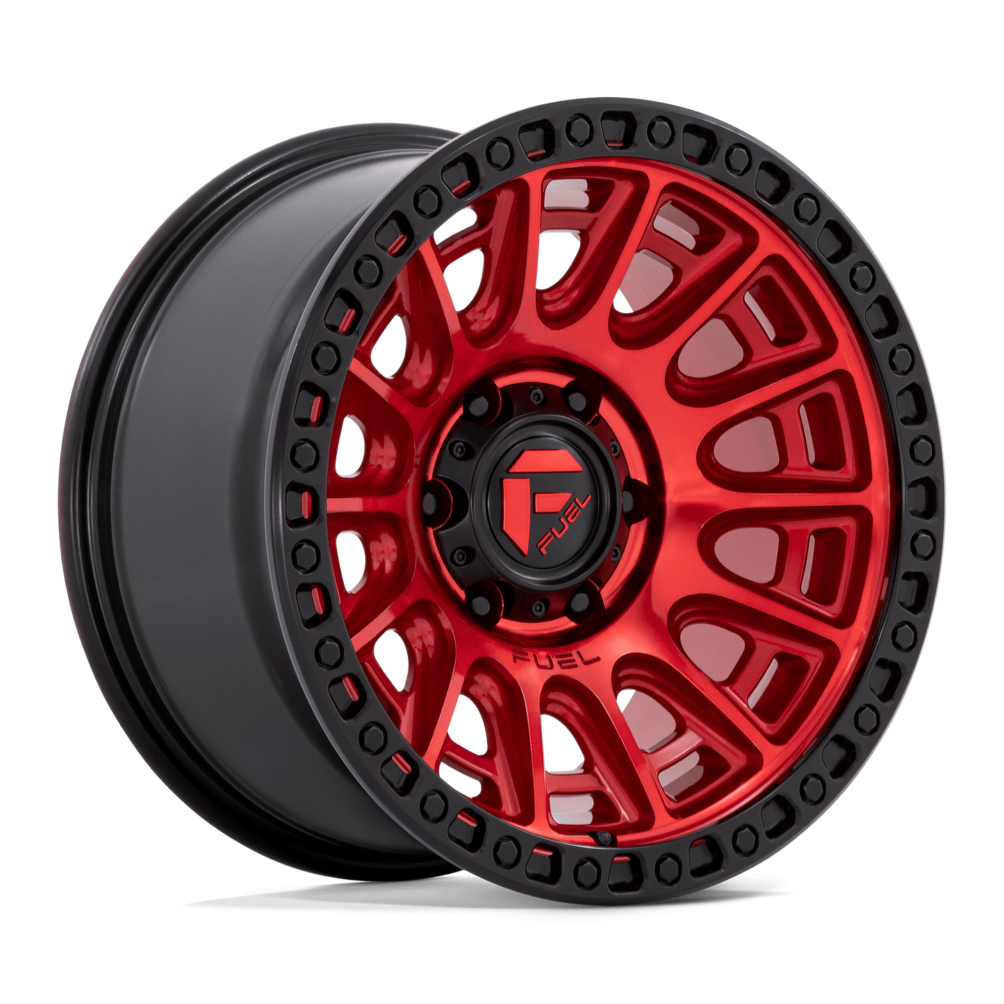 Fuel 1PC D834 CYCLE CANDY RED WITH BLACK RING 17X8.5