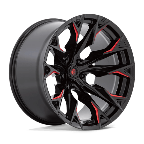 Fuel 1PC D823 FLAME GLOSS BLACK MILLED WITH CANDY RED 22X12