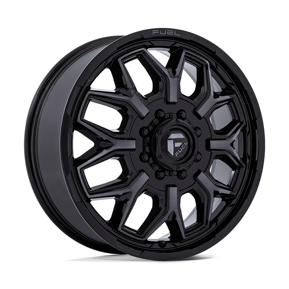 Fuel 1PC D875 FLUX DUALLY GLOSS BLACK BRUSH-FC GRAY TINT 22X8.25