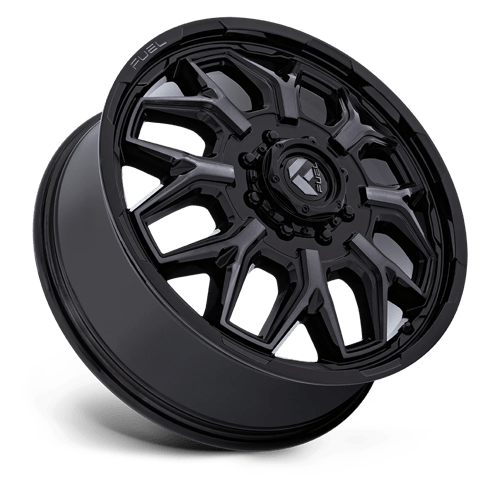 Fuel 1PC D875 FLUX DUALLY GLOSS BLACK BRUSH-FC GRAY TINT 22X8.25
