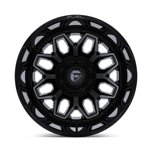 Fuel 1PC D875 FLUX DUALLY GLOSS BLACK BRUSH-FC GRAY TINT 22X8.25