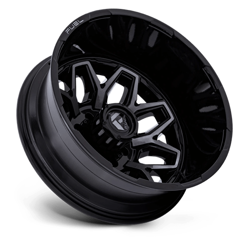 Fuel 1PC D875 FLUX DUALLY GLOSS BLACK BRUSH-FC GRAY TINT 22X8.25