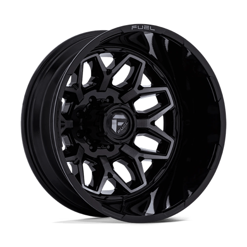 Fuel 1PC D875 FLUX DUALLY GLOSS BLACK BRUSH-FC GRAY TINT 22X8.25