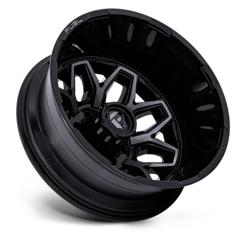 Fuel 1PC D875 FLUX DUALLY GLOSS BLACK BRUSH-FC GRAY TINT 22X8.25