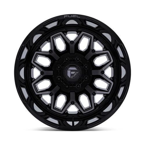 Fuel 1PC D875 FLUX DUALLY GLOSS BLACK BRUSH-FC GRAY TINT 22X8.25