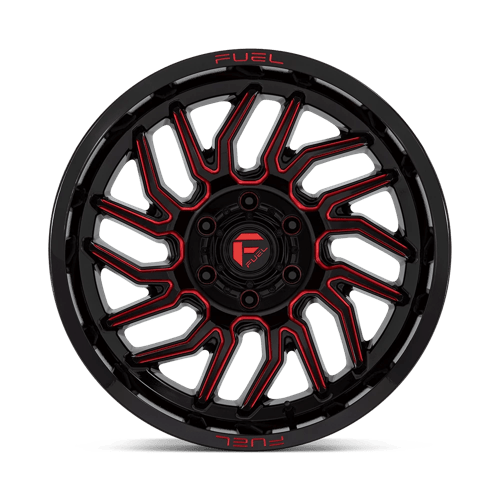 Fuel 1PC D808 HURRICANE GLOSS BLACK MILLED RED TINT 20X10