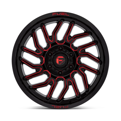 Fuel 1PC D808 HURRICANE GLOSS BLACK MILLED RED TINT 20X9