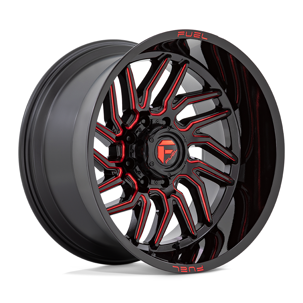 Fuel 1PC D808 HURRICANE GLOSS BLACK MILLED RED TINT 24X12