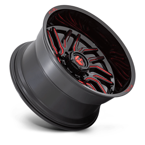 Fuel 1PC D808 HURRICANE GLOSS BLACK MILLED RED TINT 24X12