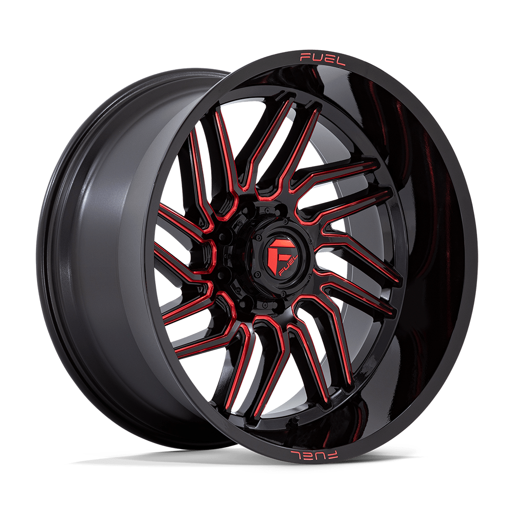 Fuel 1PC D808 HURRICANE GLOSS BLACK MILLED RED TINT 24X12