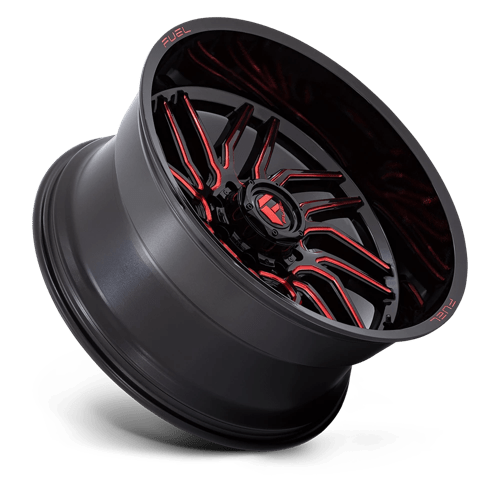 Fuel 1PC D808 HURRICANE GLOSS BLACK MILLED RED TINT 24X12