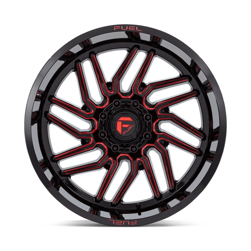 Fuel 1PC D808 HURRICANE GLOSS BLACK MILLED RED TINT 24X12