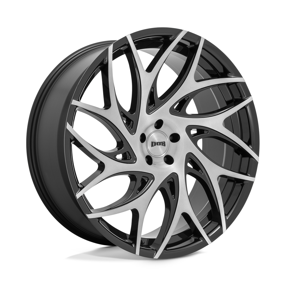 DUB 1PC S260 G.O.A.T. BRUSHED FACE WITH GLOSS BLACK DARK TINT SPOKES 22X9