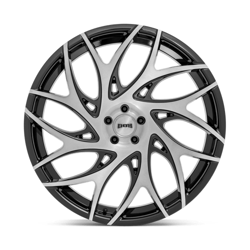 DUB 1PC S260 G.O.A.T. BRUSHED FACE WITH GLOSS BLACK DARK TINT SPOKES 26X10