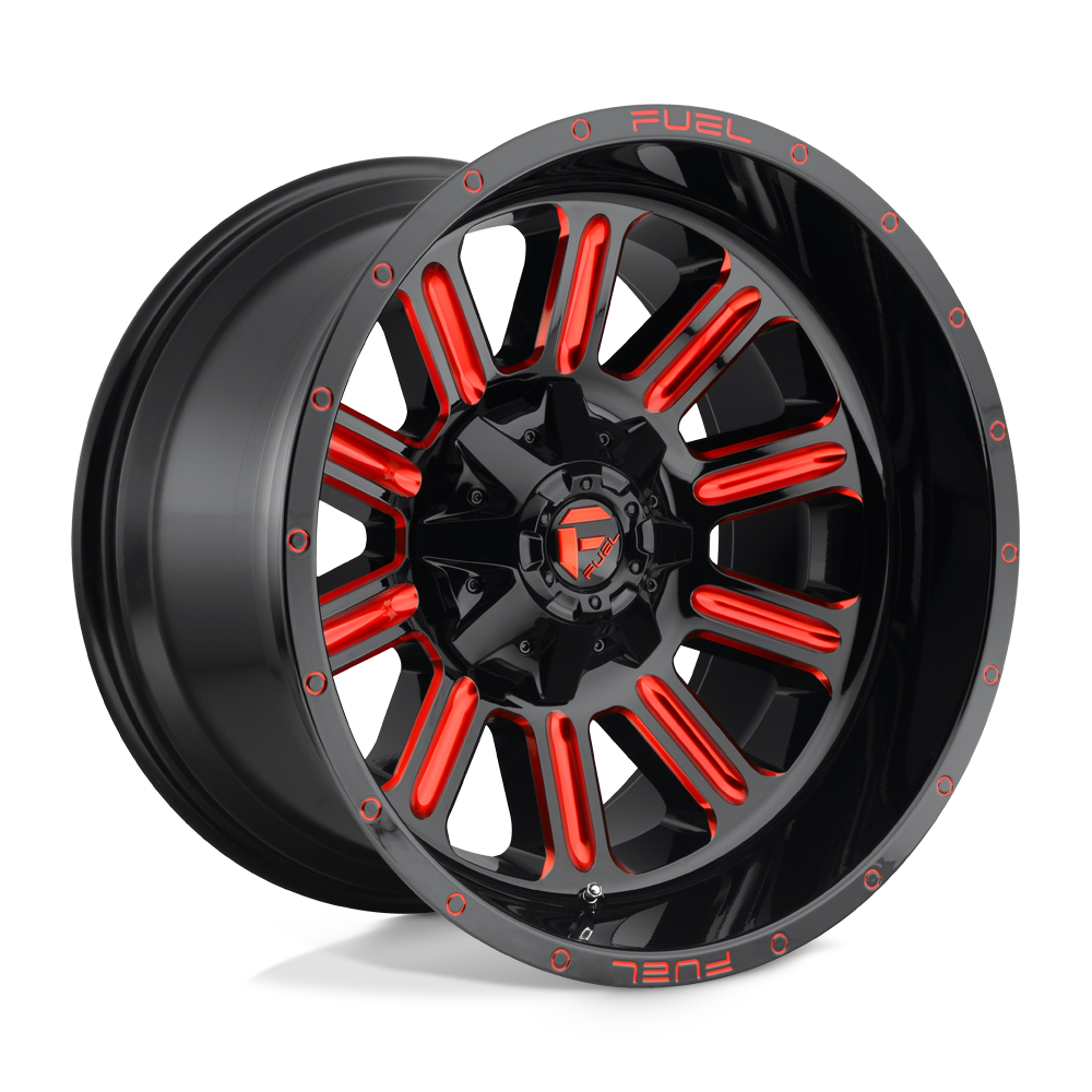 Fuel 1PC D621 HARDLINE GLOSS BLACK RED TINTED CLEAR 20X9