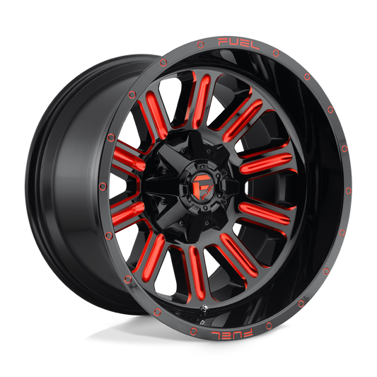 Fuel 1PC D621 HARDLINE GLOSS BLACK RED TINTED CLEAR 20X9