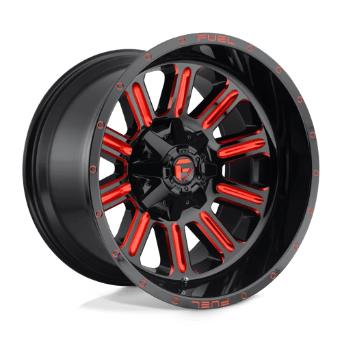 Fuel 1PC D621 HARDLINE GLOSS BLACK RED TINTED CLEAR 20X9