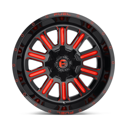 Fuel 1PC D621 HARDLINE GLOSS BLACK RED TINTED CLEAR 15X8