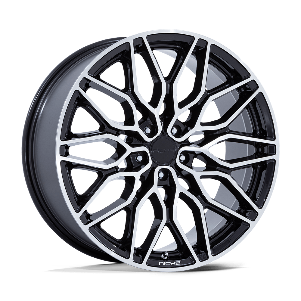 Niche 1PC NC277 CALABRIA 5 GLOSS BLACK MACHINED 22X10.5