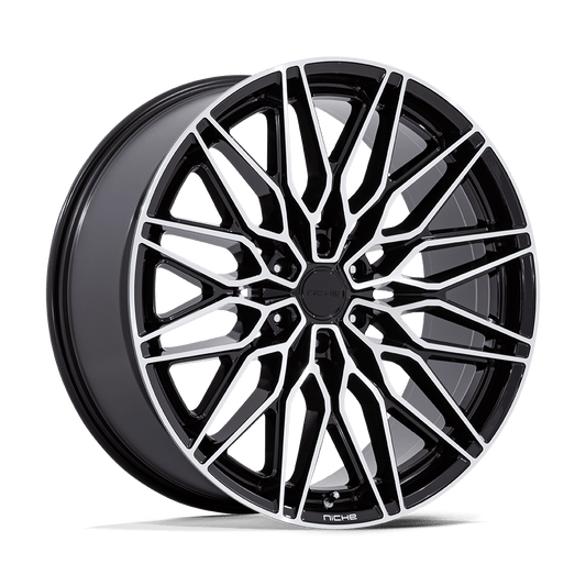 Niche 1PC NC278 CALABRIA 6 GLOSS BLACK MACHINED 22X9.5