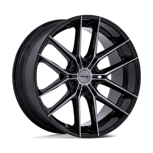 Niche 1PC NC280 PRODIGY 6 GLOSS BLACK DARK TINTED CLEAR 22X9.5