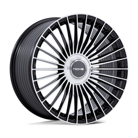 Niche 1PC NC282 SERENE GLOSS BLACK W/ MACHINED FACE 20X9